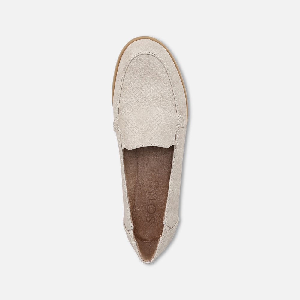 Naturalizer SOUL Idea Moc Loafer - Light Beige Faux Leather