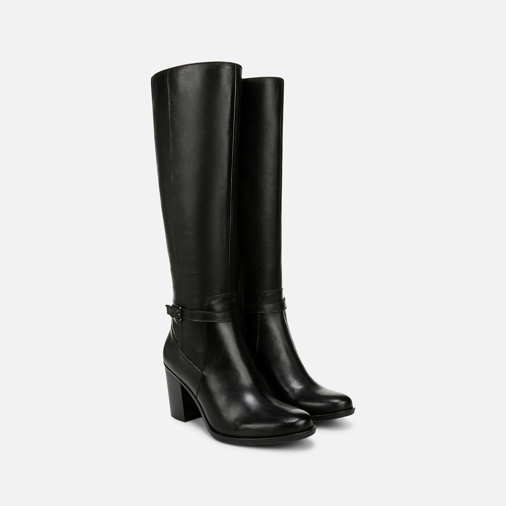 Naturalizer Kalina Extra Wide Calf Knee High Boot - Black Leather
