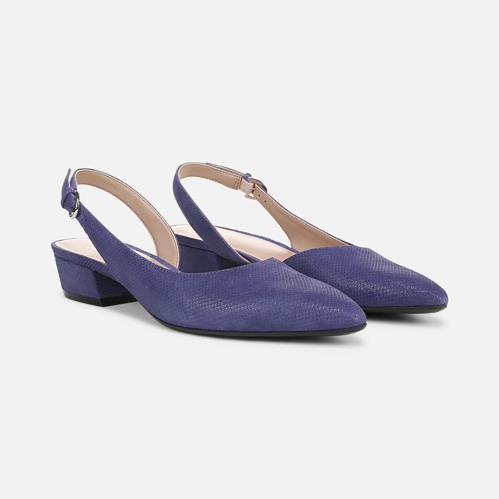 Naturalizer Banks Pointed Toe Flat - Future Dusk Blue Suede