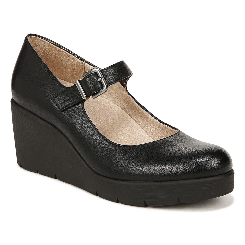Naturalizer SOUL Adore Mary Jane Wedge - Black Synthetic