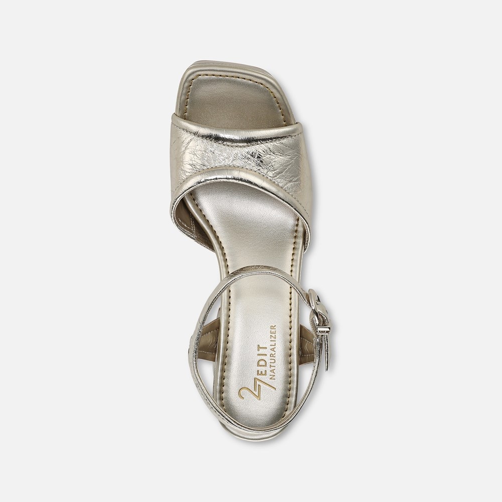 Naturalizer 27 EDIT Paloma Platform Sandal - Champagne Leather