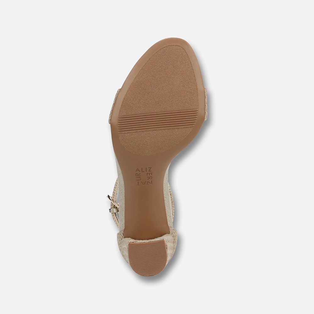Naturalizer Vera Dress Sandal - Natural Gold Woven Fabric