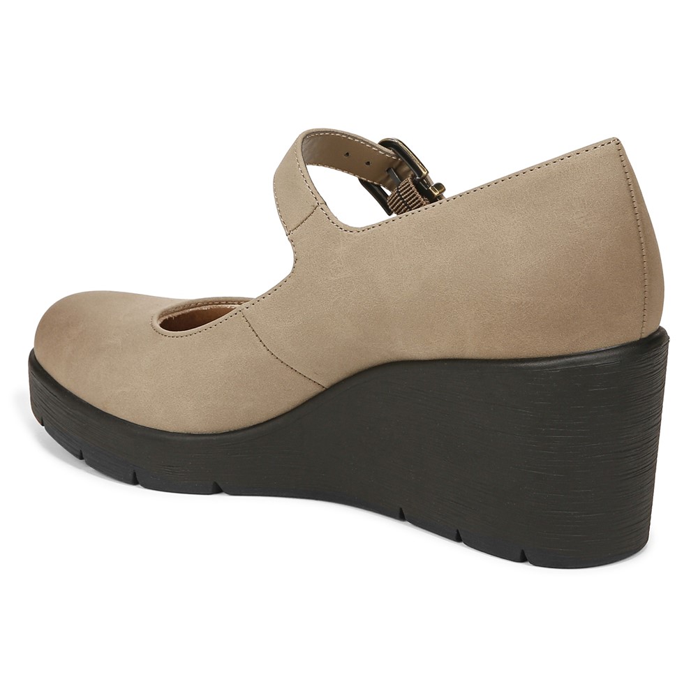 Naturalizer SOUL Adore Mary Jane Wedge - Mushroom Grey Synthetic
