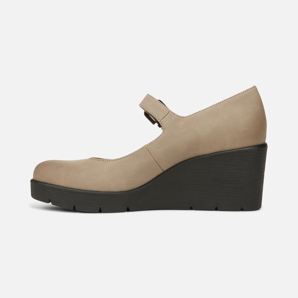 Naturalizer SOUL Adore Mary Jane Wedge - Mushroom Grey Synthetic
