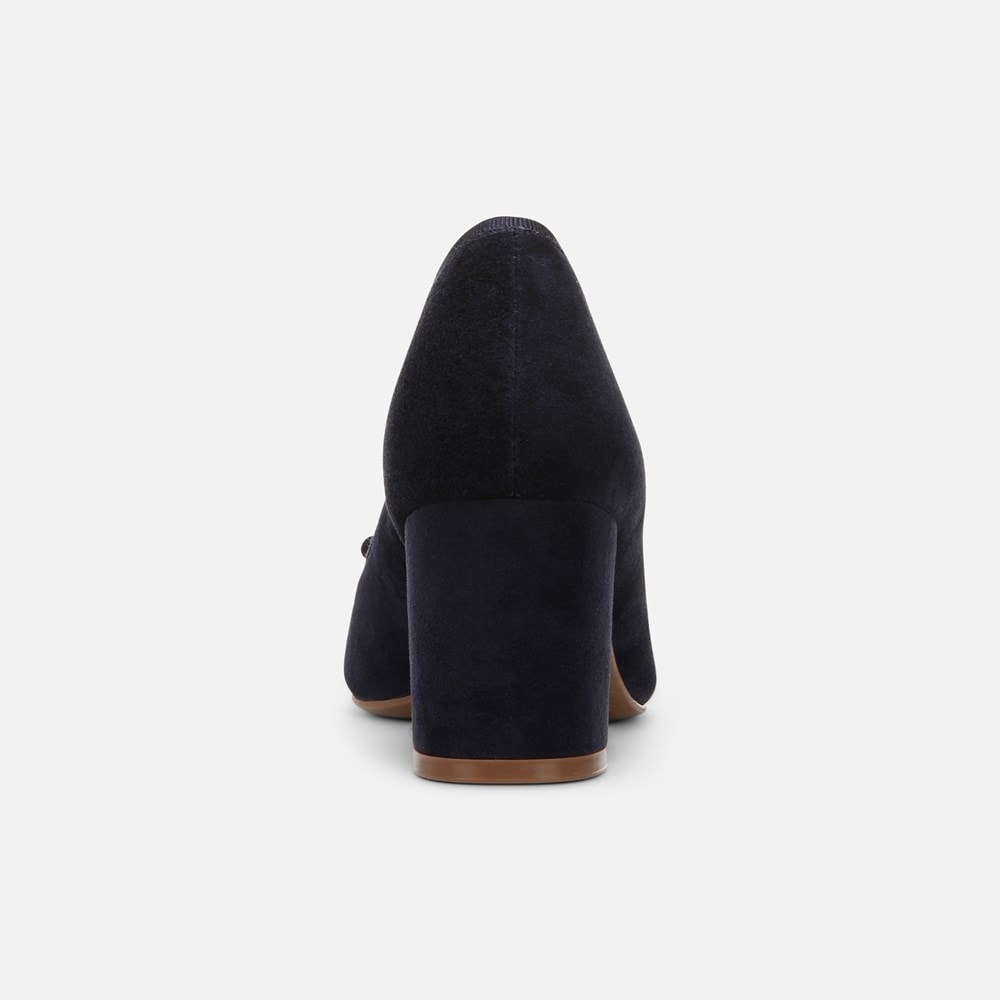 Naturalizer Sienna Block Heel Pump - Midnight Blue Suede