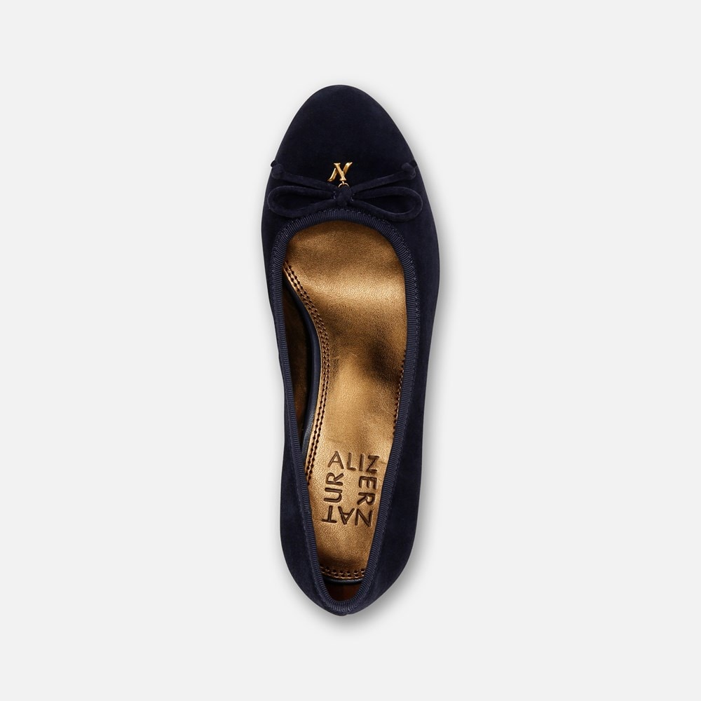 Naturalizer Sienna Block Heel Pump - Midnight Blue Suede