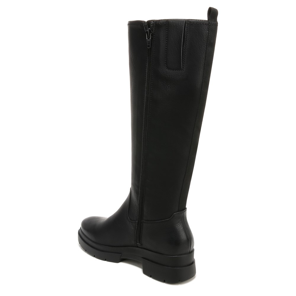 Naturalizer SOUL Orchid Weather Resistant Wide Calf Boot - Black Smooth Faux Leather