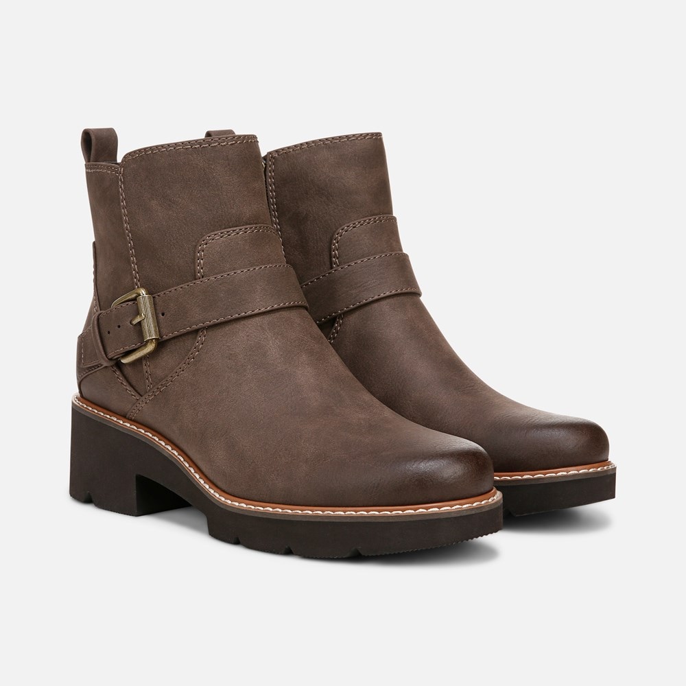Naturalizer Cabaret Moto Boot - Truffle Taupe Faux Leather