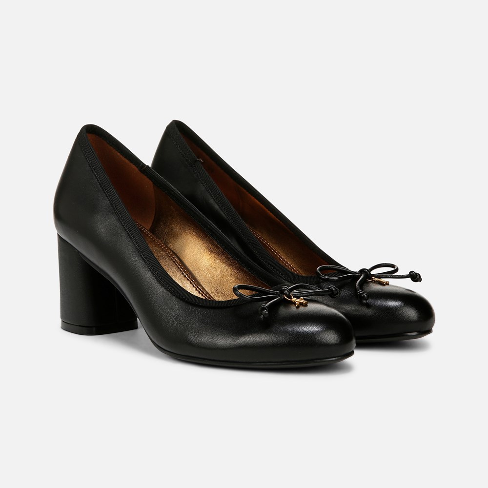 Naturalizer Sienna Block Heel Pump - Black Leather