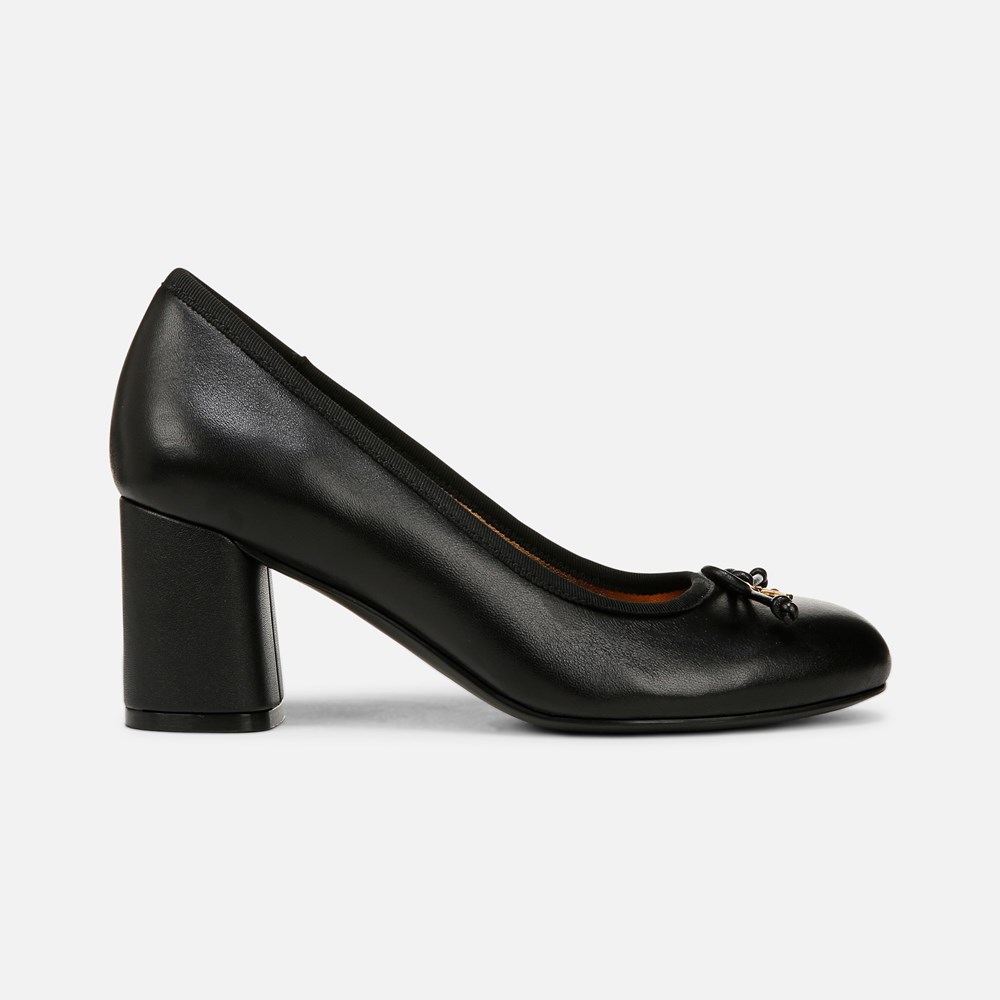 Naturalizer Sienna Block Heel Pump - Black Leather