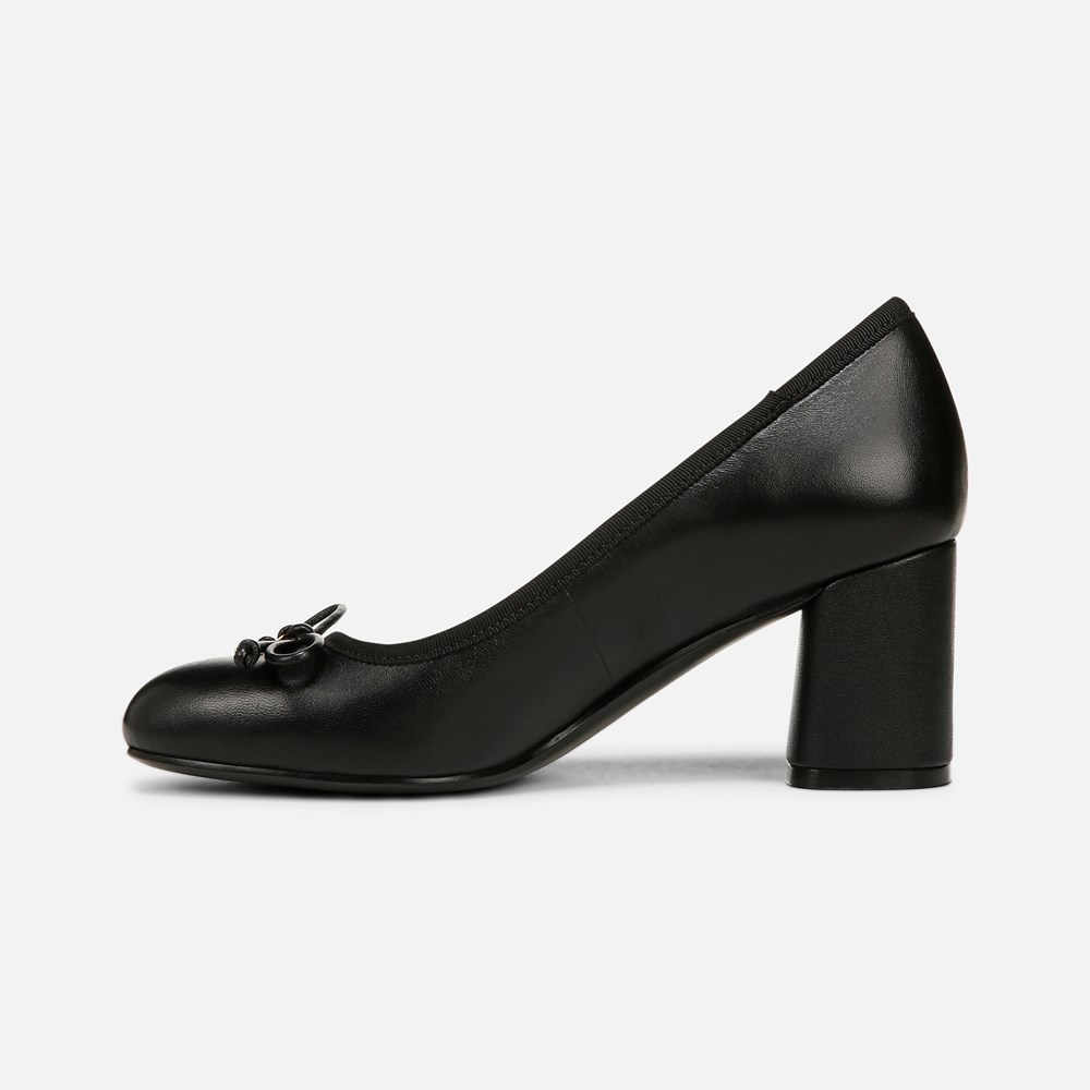 Naturalizer Sienna Block Heel Pump - Black Leather