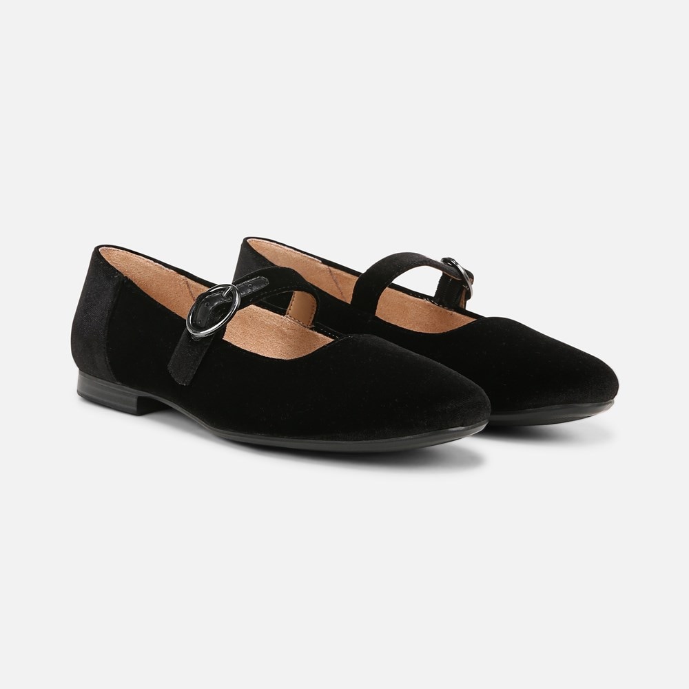 Naturalizer Kelly Mary Jane Flat - Black Velvet