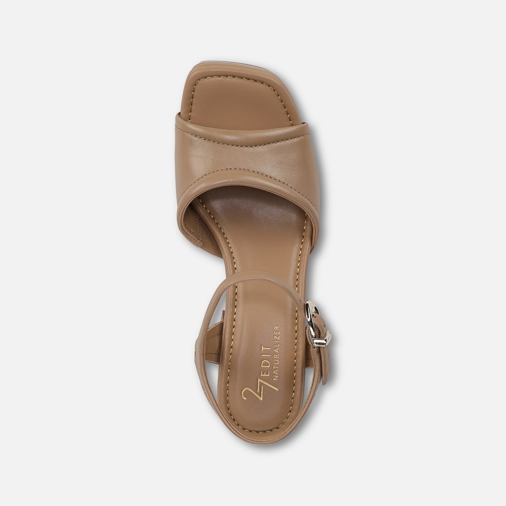 Naturalizer 27 EDIT Paloma Platform Sandal - Birchwood Leather