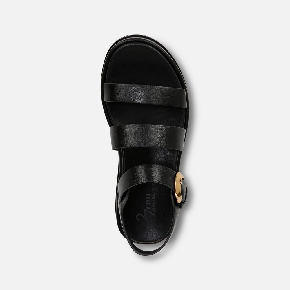 Naturalizer 27 EDIT Zizi Sandal - Black Faux Leather