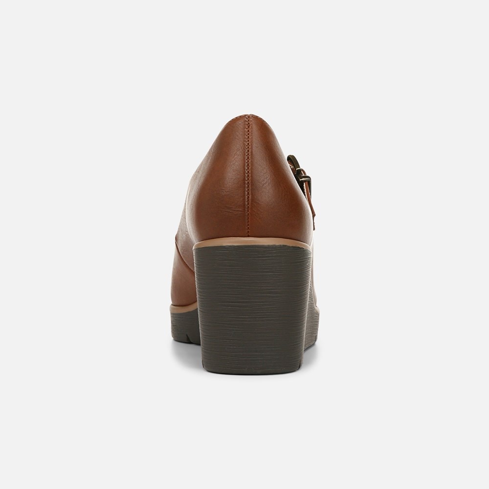 Naturalizer SOUL Adore Mary Jane Wedge - Toffee Brown Faux Leather