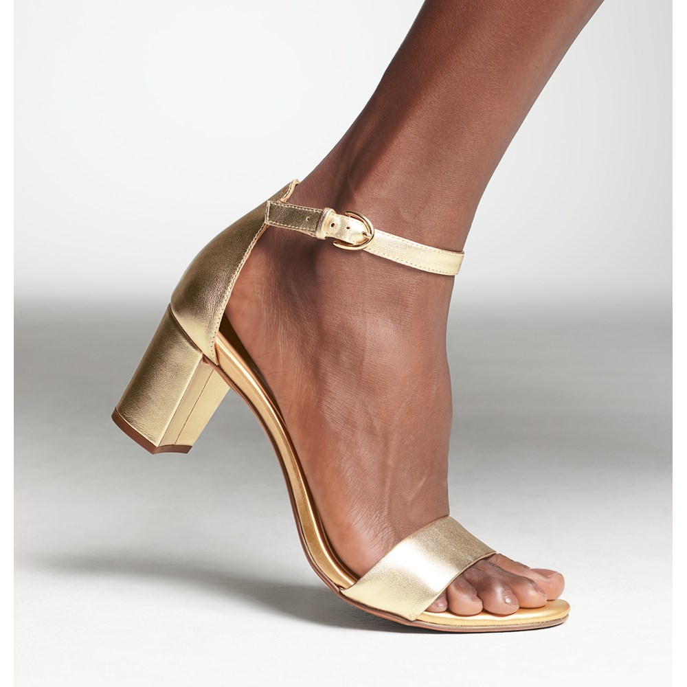Naturalizer Vera Dress Sandal - Dark Gold Leather