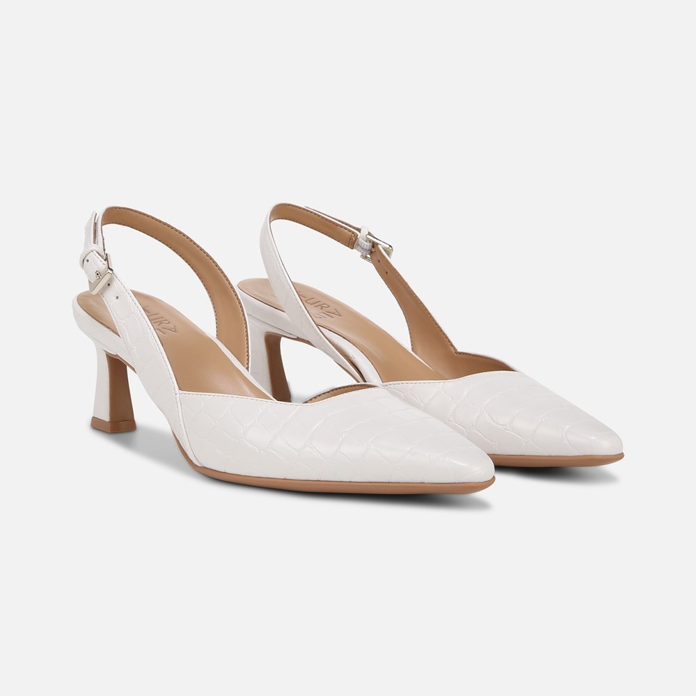 Naturalizer Dalary Slingback Pump - Warm White Faux Leather