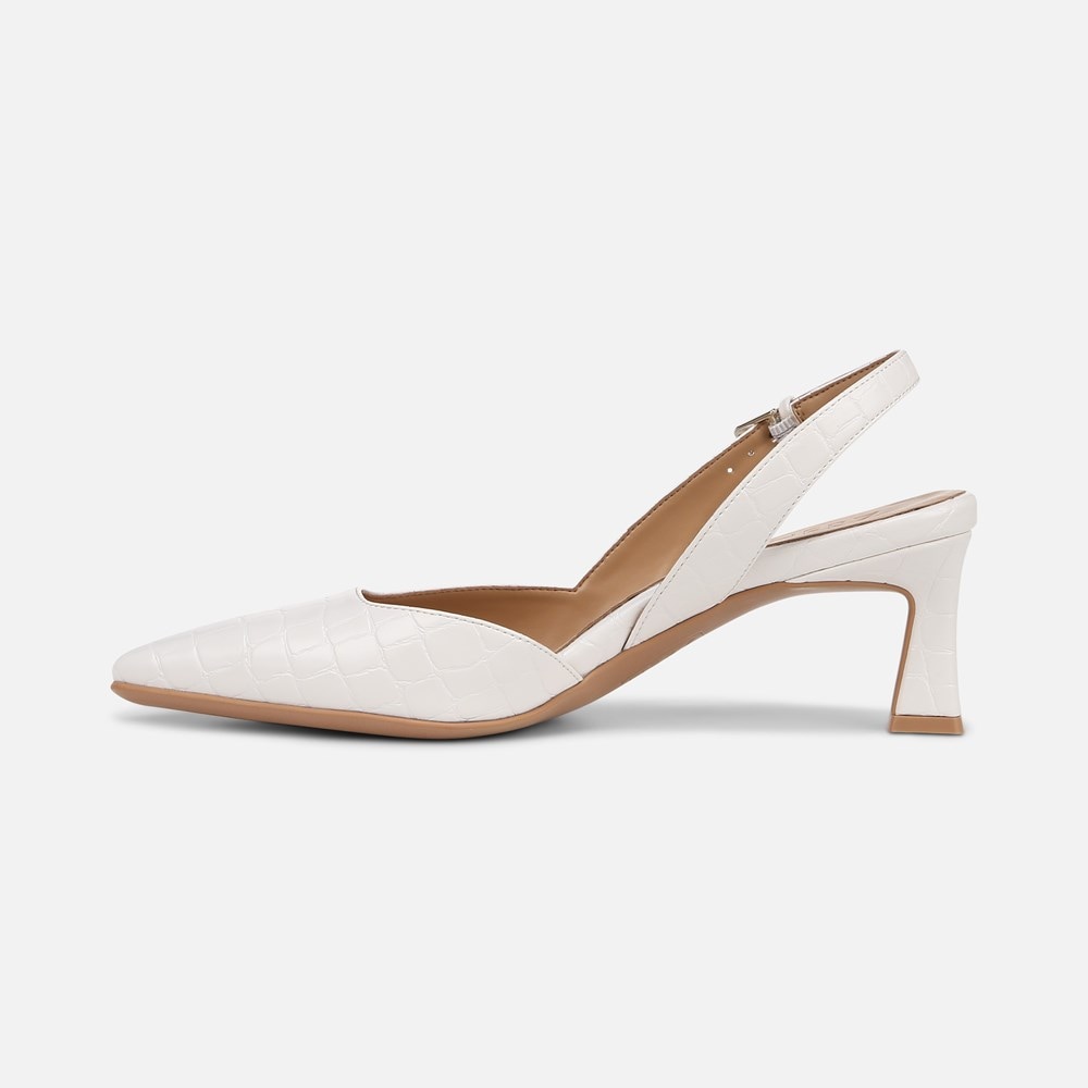Naturalizer Dalary Slingback Pump - Warm White Faux Leather
