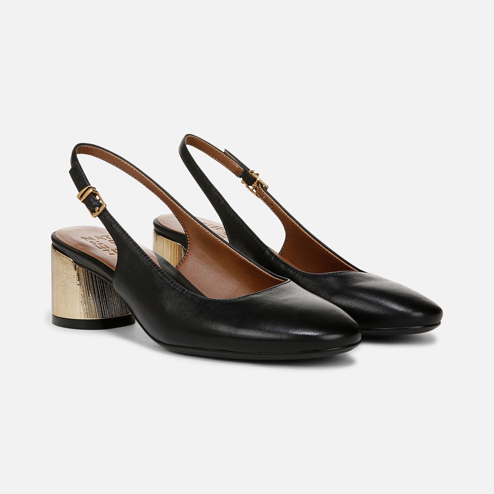 Naturalizer Lane Slingback Pump - Black Leather