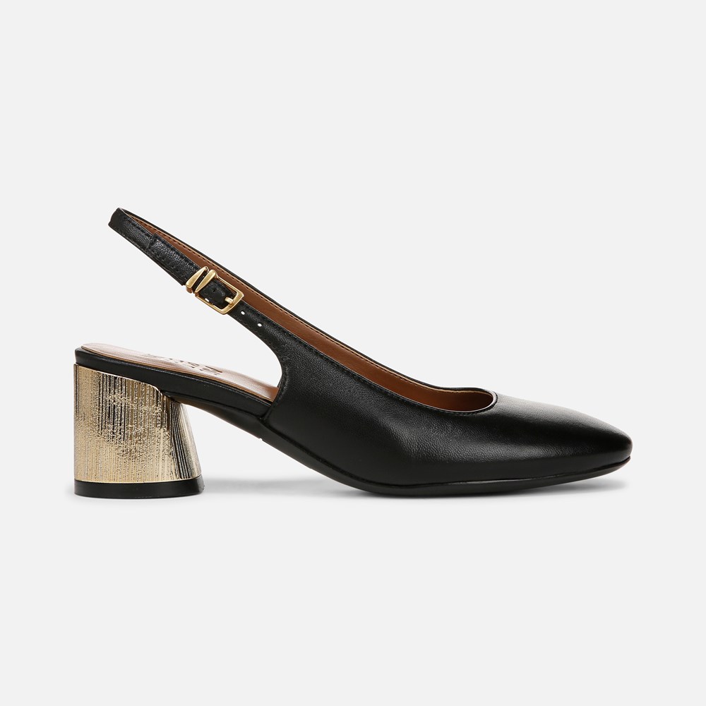 Naturalizer Lane Slingback Pump - Black Leather