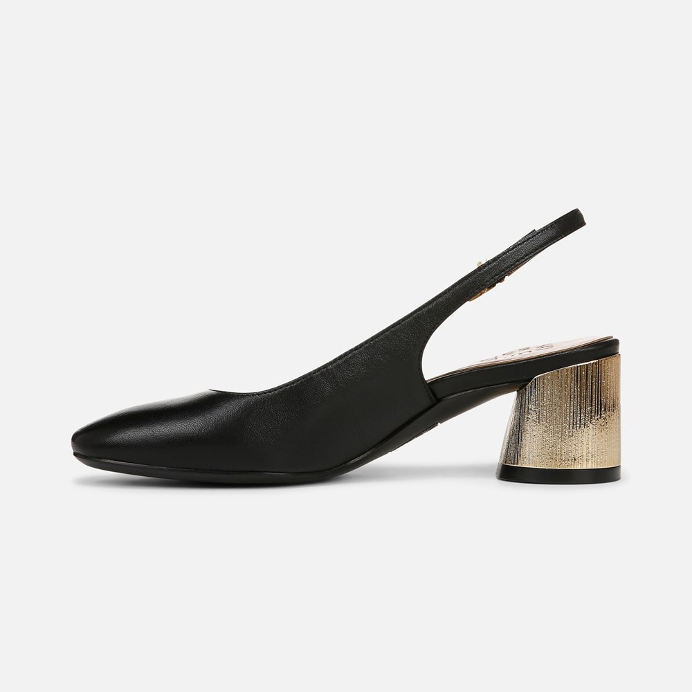 Naturalizer Lane Slingback Pump - Black Leather