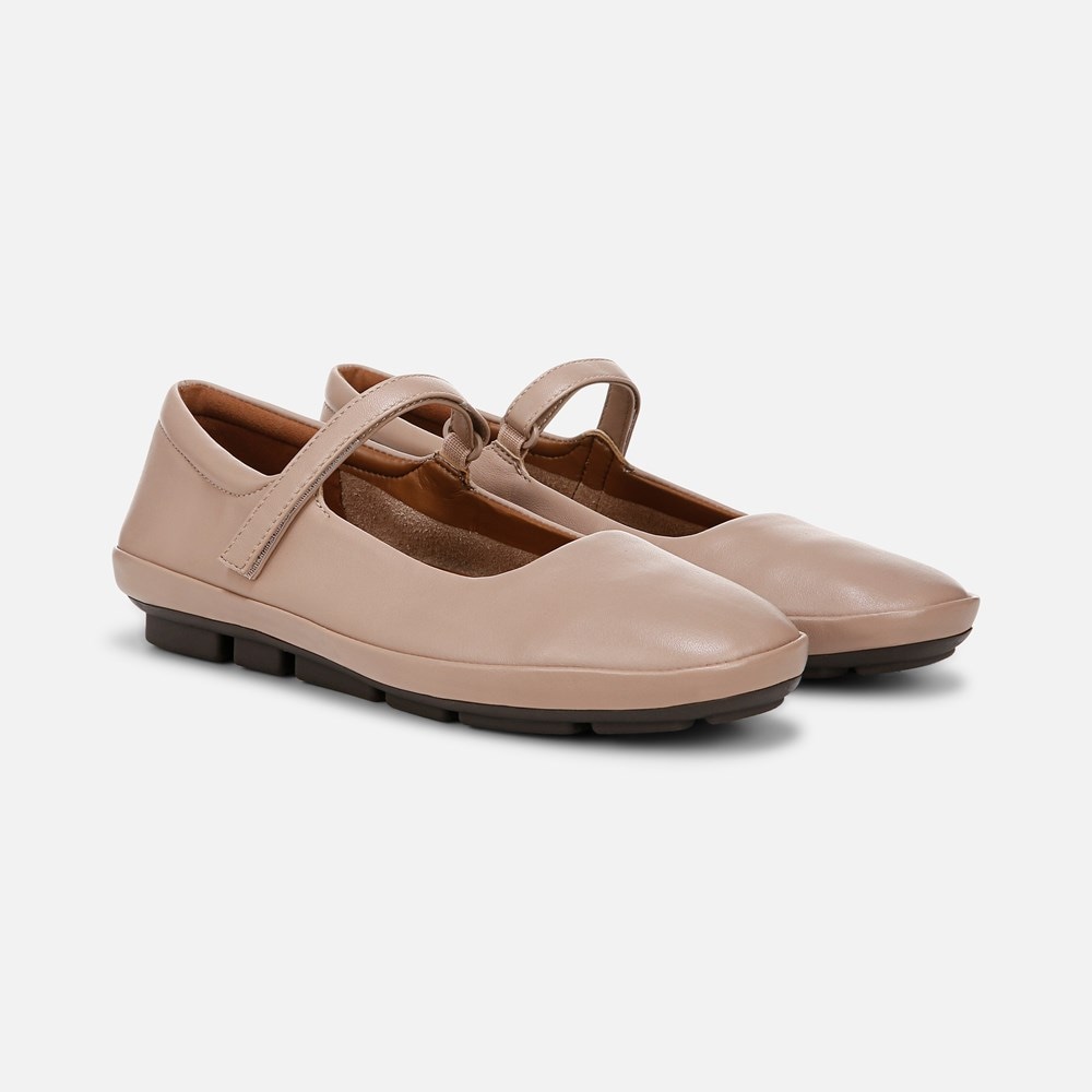 Naturalizer Behold Mary Jane Flat - Warm Taupe Leather