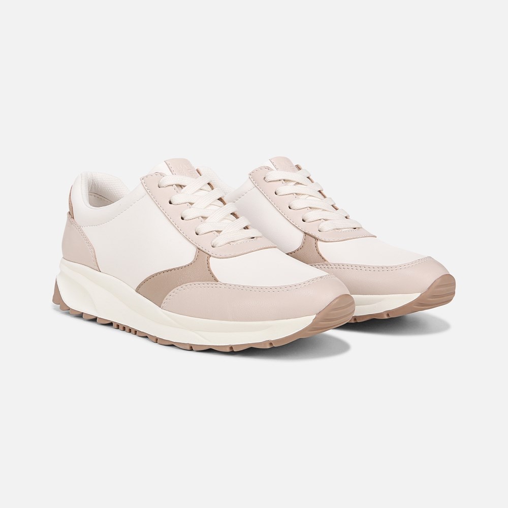 Naturalizer Shay Lace Up Sneaker - Beige Multi Leather
