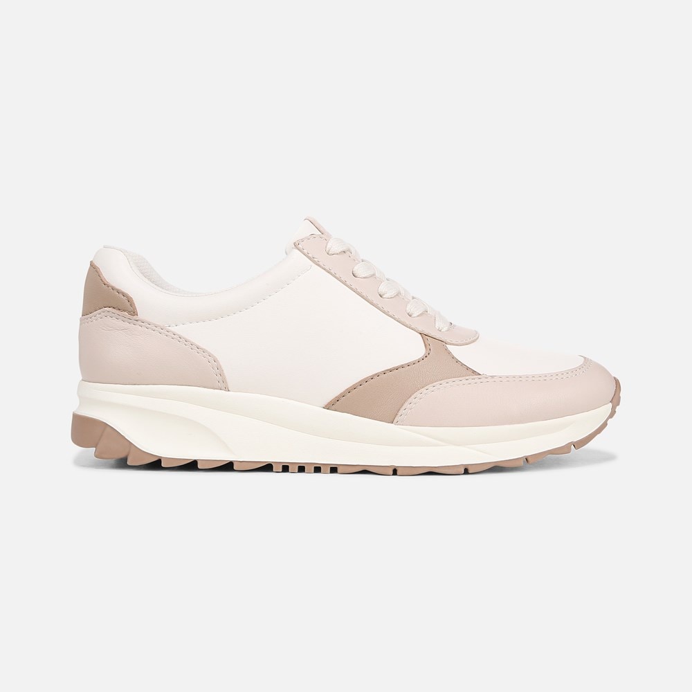 Naturalizer Shay Lace Up Sneaker - Beige Multi Leather