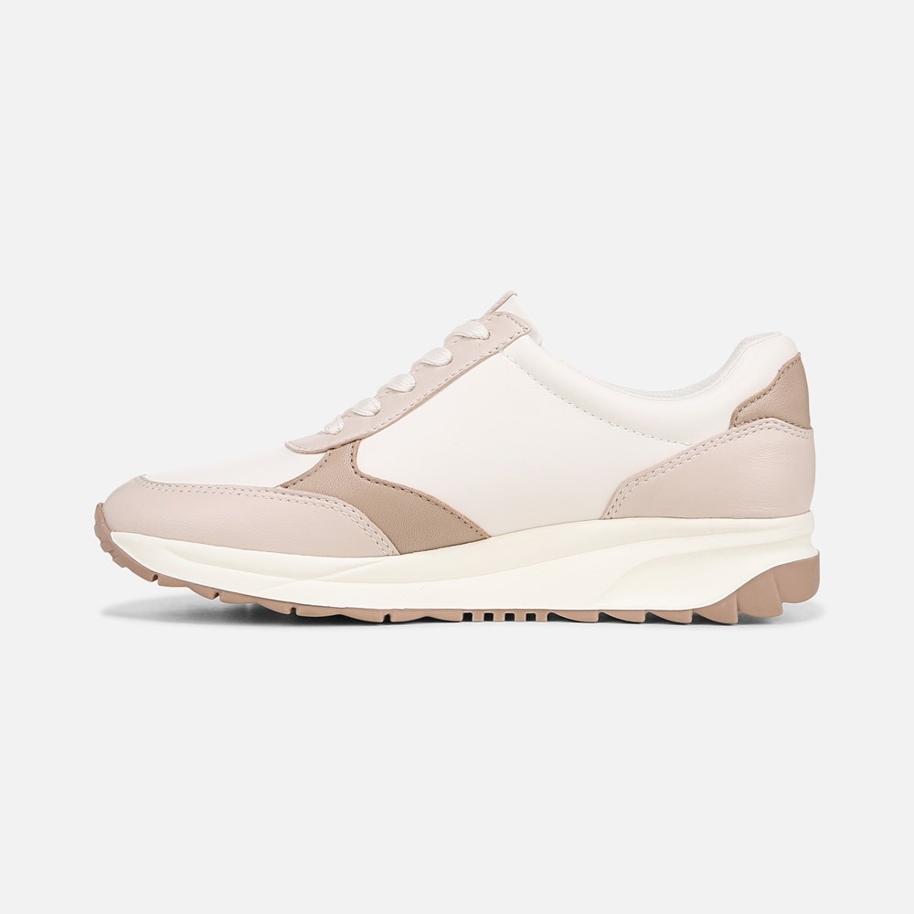 Naturalizer Shay Lace Up Sneaker - Beige Multi Leather