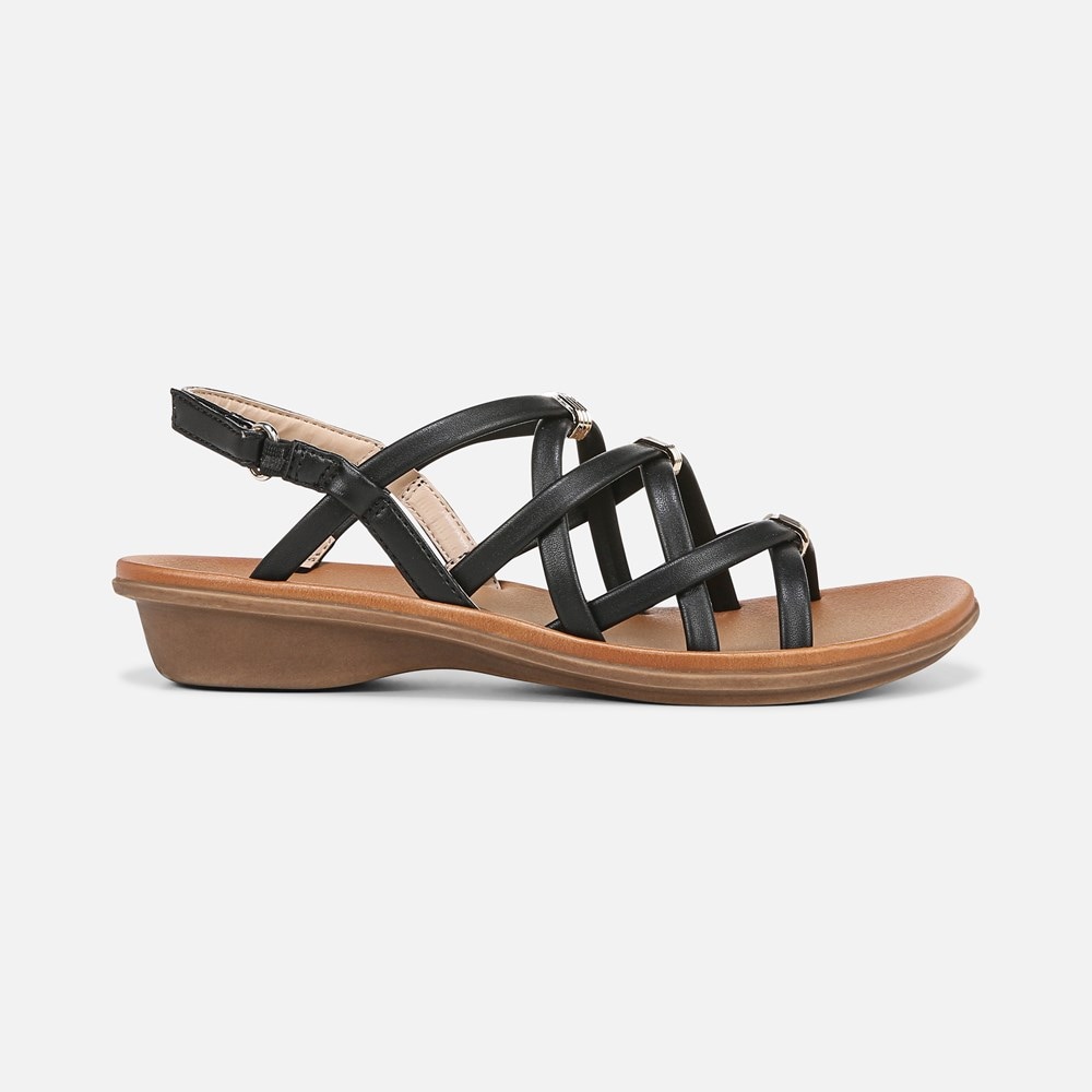 Naturalizer SOUL Sierra Strappy Sandal - Black Smooth