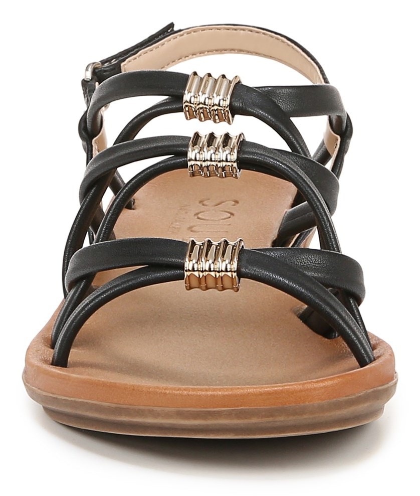Naturalizer SOUL Sierra Strappy Sandal - Black Smooth