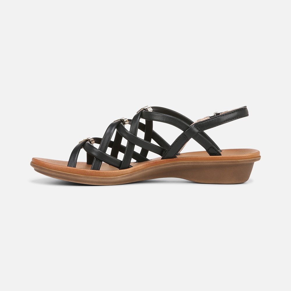Naturalizer SOUL Sierra Strappy Sandal - Black Smooth
