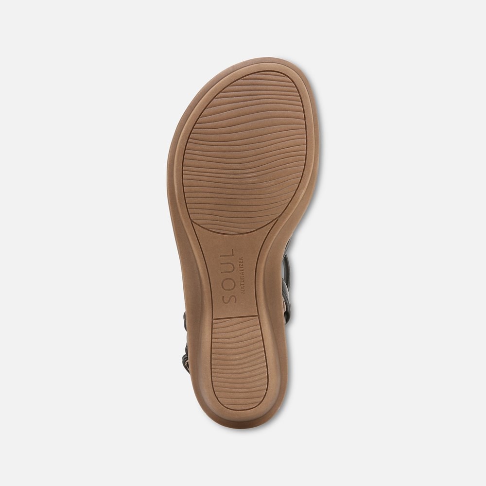 Naturalizer SOUL Sierra Strappy Sandal - Black Smooth