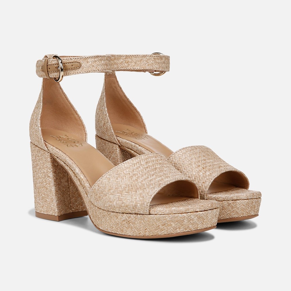 Naturalizer Pearlyn Dress Sandal - Wheat Woven Fabric