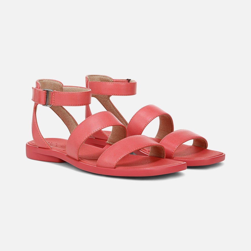 Naturalizer SOUL Fiesta Strappy Sandal - Coral Faux Leather
