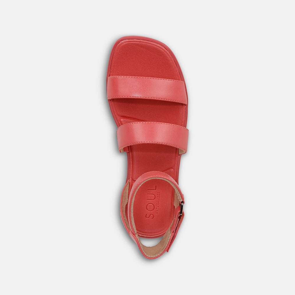 Naturalizer SOUL Fiesta Strappy Sandal - Coral Faux Leather