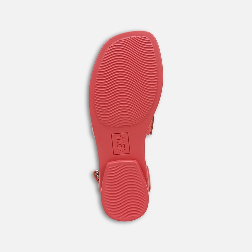 Naturalizer SOUL Fiesta Strappy Sandal - Coral Faux Leather