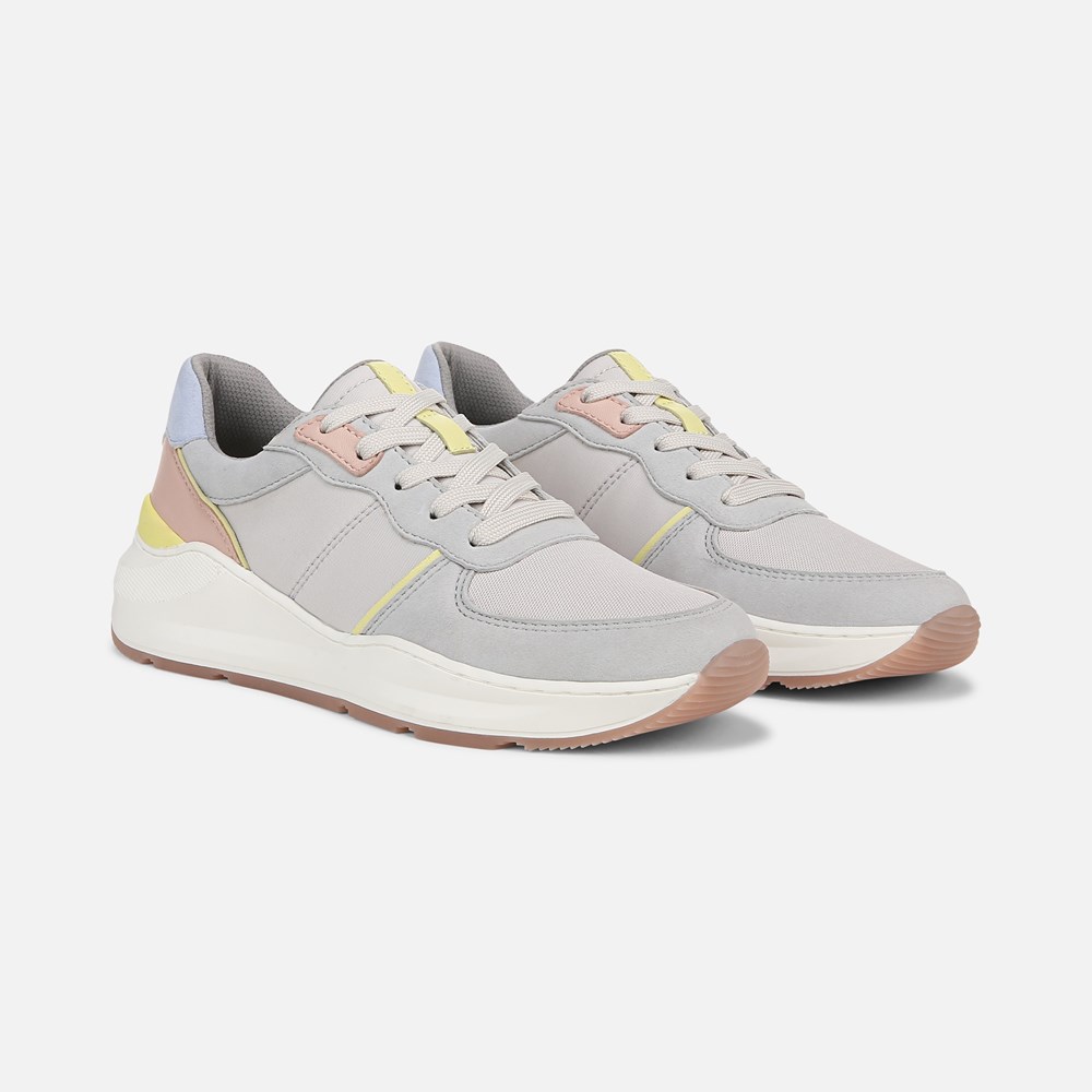 Naturalizer Blossom Lace-up Sneaker - Digital Mist Grey Leather \u0026 Fabric