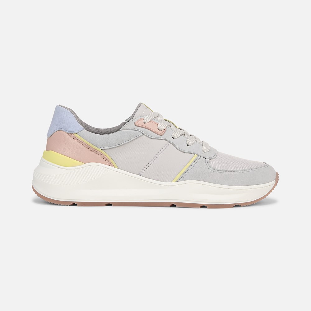Naturalizer Blossom Lace-up Sneaker - Digital Mist Grey Leather \\u0026 Fabric
