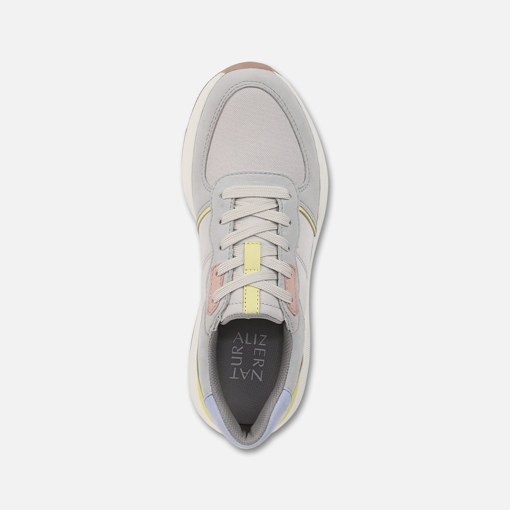 Naturalizer Blossom Lace-up Sneaker - Digital Mist Grey Leather \\u0026 Fabric