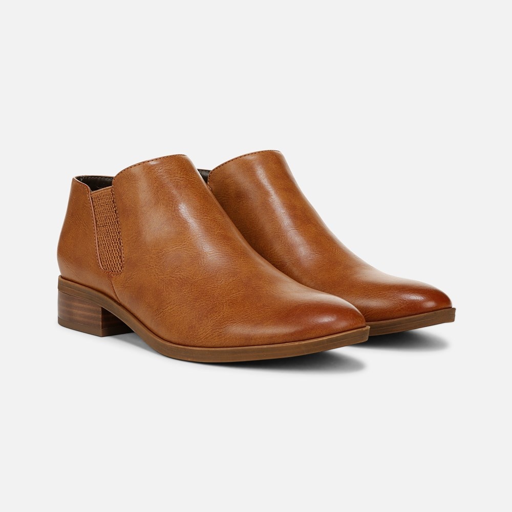 Naturalizer SOUL Respect Ankle Bootie - Gingerbread Brown Faux Leather