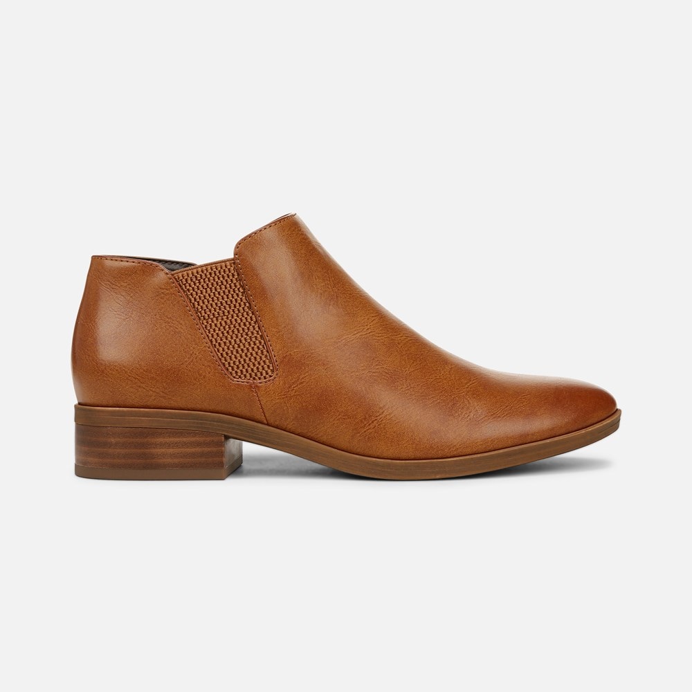 Naturalizer SOUL Respect Ankle Bootie - Gingerbread Brown Faux Leather