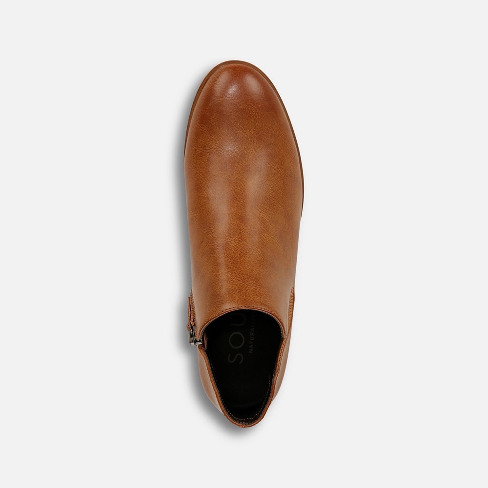 Naturalizer SOUL Respect Ankle Bootie - Gingerbread Brown Faux Leather