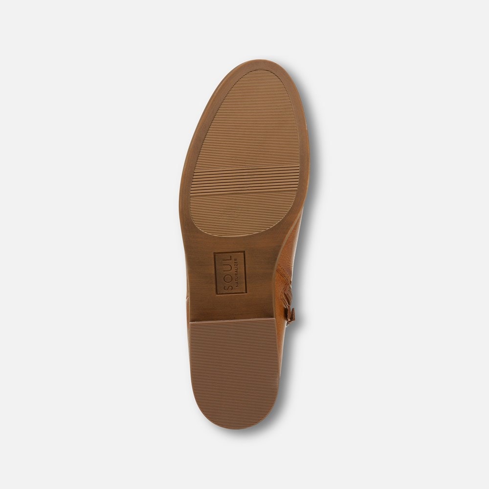 Naturalizer SOUL Respect Ankle Bootie - Gingerbread Brown Faux Leather