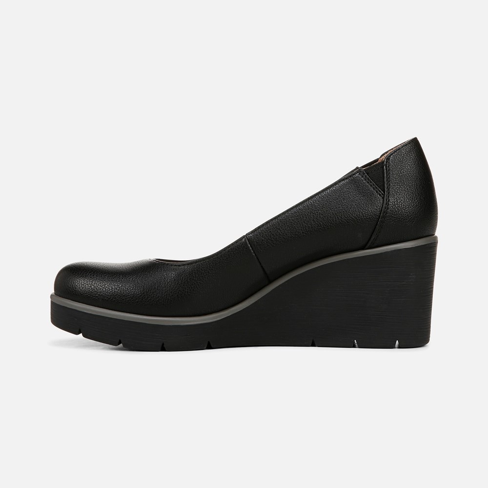 Naturalizer SOUL About Time Wedge Pump - Black Faux Leather