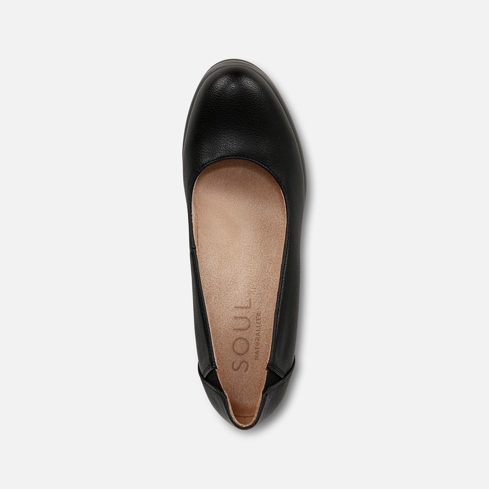 Naturalizer SOUL About Time Wedge Pump - Black Faux Leather