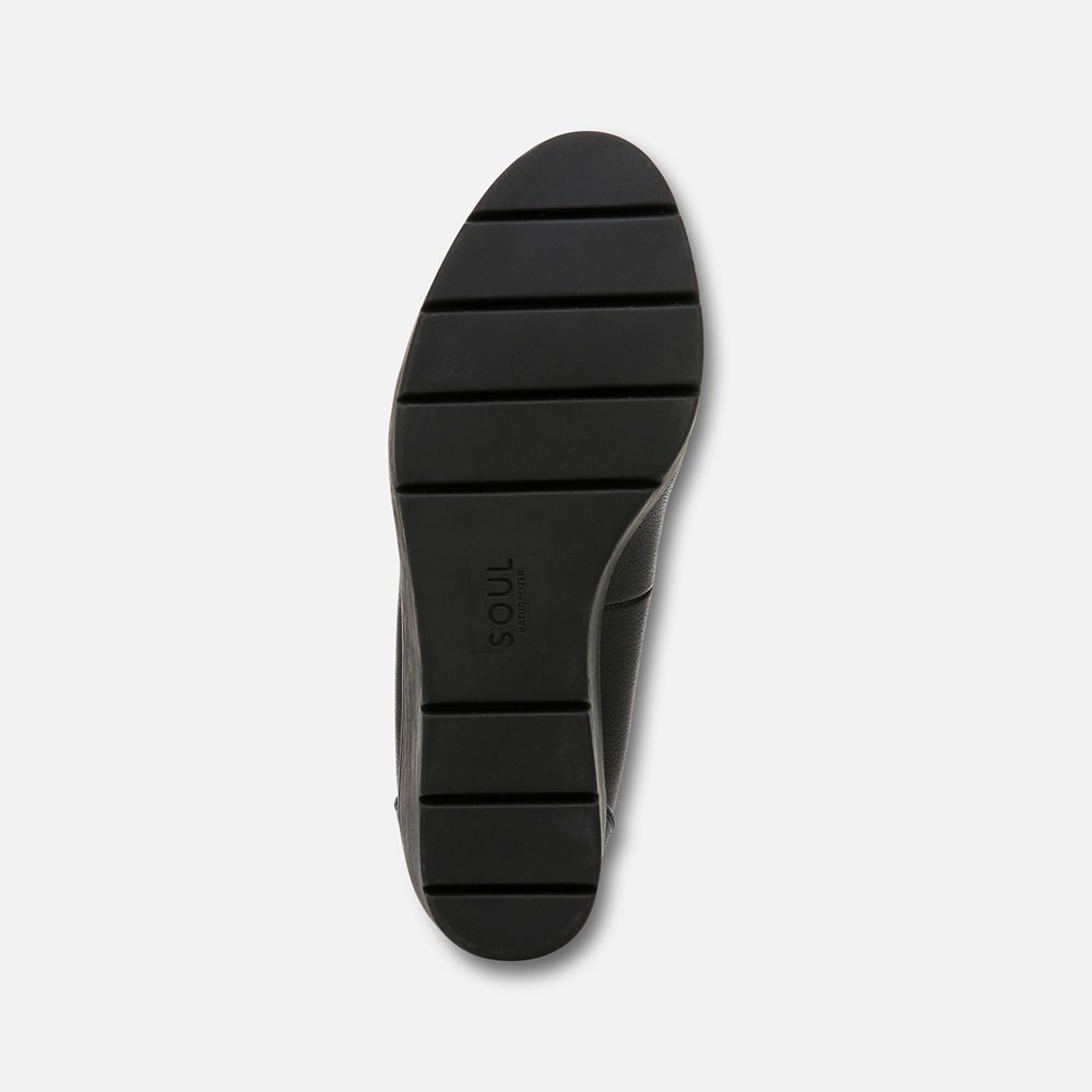 Naturalizer SOUL About Time Wedge Pump - Black Faux Leather