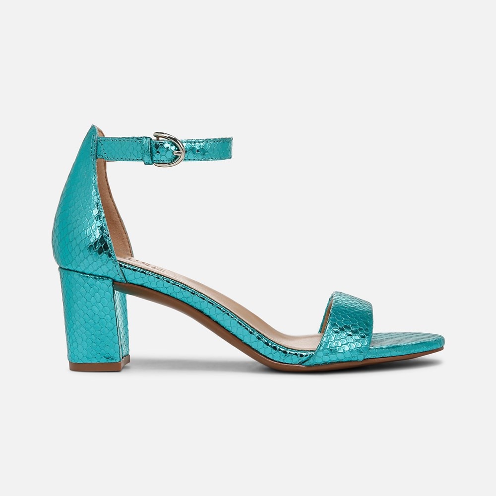 Naturalizer Limited Edition Vera Dress Sandal - Teal Metallic Snake Print Leather