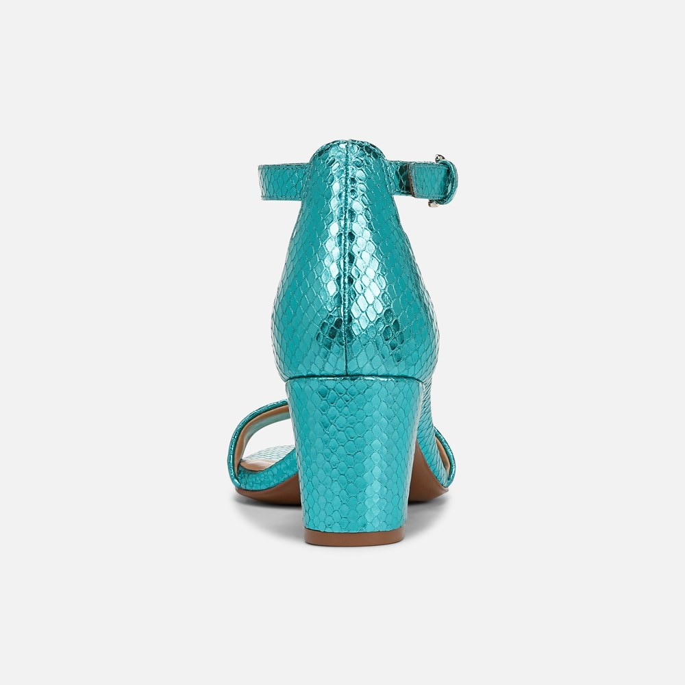 Naturalizer Limited Edition Vera Dress Sandal - Teal Metallic Snake Print Leather