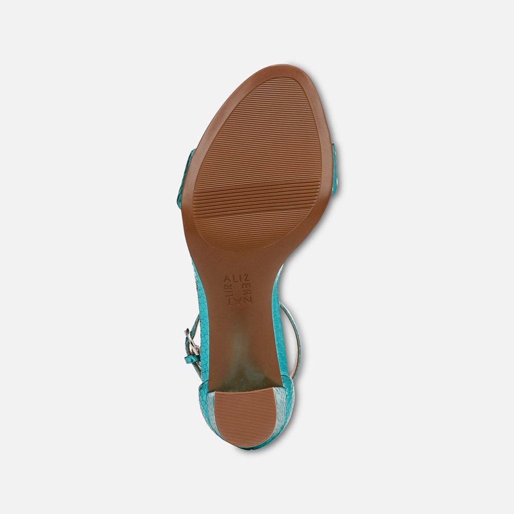 Naturalizer Limited Edition Vera Dress Sandal - Teal Metallic Snake Print Leather